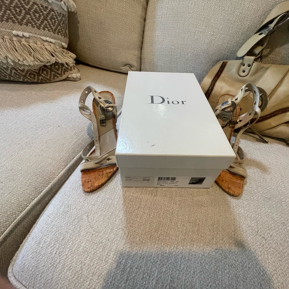 Authentic Christian Dior leatherWedge Heel.  Size 5.5.   Worn once. - Picture 3 of 3